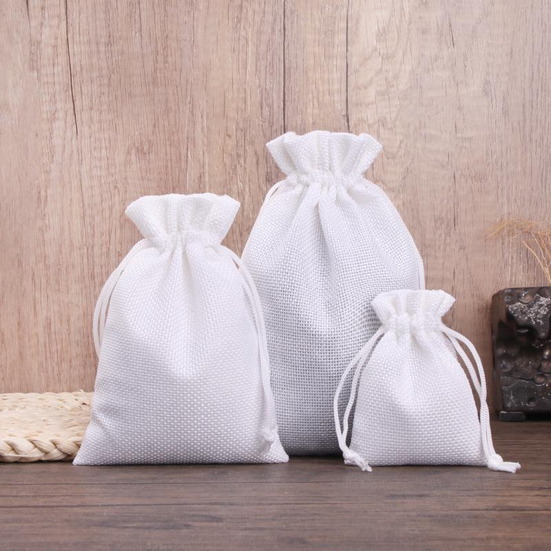 Ready Stock Linen Drawstring Bag for Jewelry and Gift Packaging