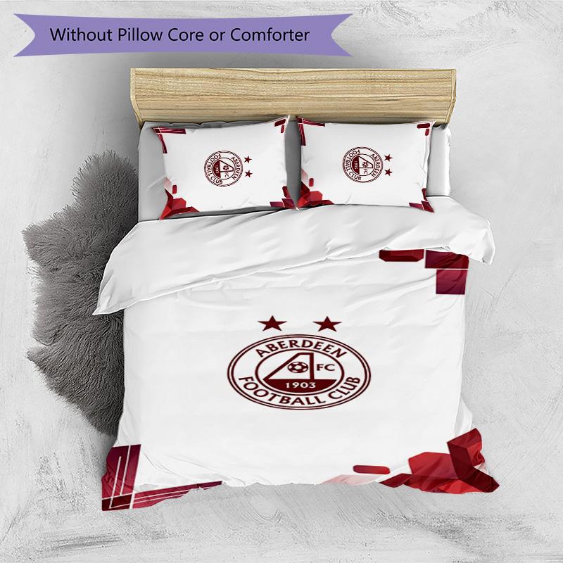 Set Biancheria da Letto Stampato Aberdeen FC 3 Pezzi Copripiumino Traspirante con Federe Biancheria da Letto Decorativa per Camera da Letto Casa