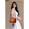 Womens Stylish PU Leather Handbag Woven Handle Adjustable Strap Single Shoulder Bag Handheld Crossbody Design Daily Bag for Commute Casual Activities