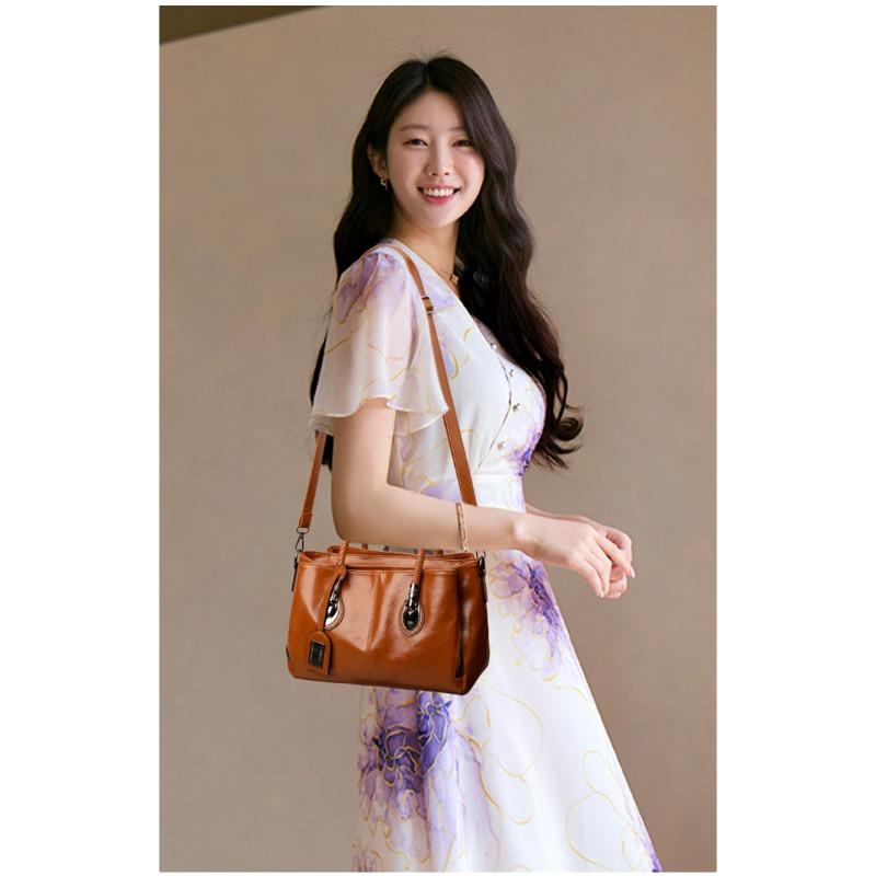 Womens Stylish PU Leather Handbag Woven Handle Adjustable Strap Single Shoulder Bag Handheld Crossbody Design Daily Bag for Commute Casual Activities