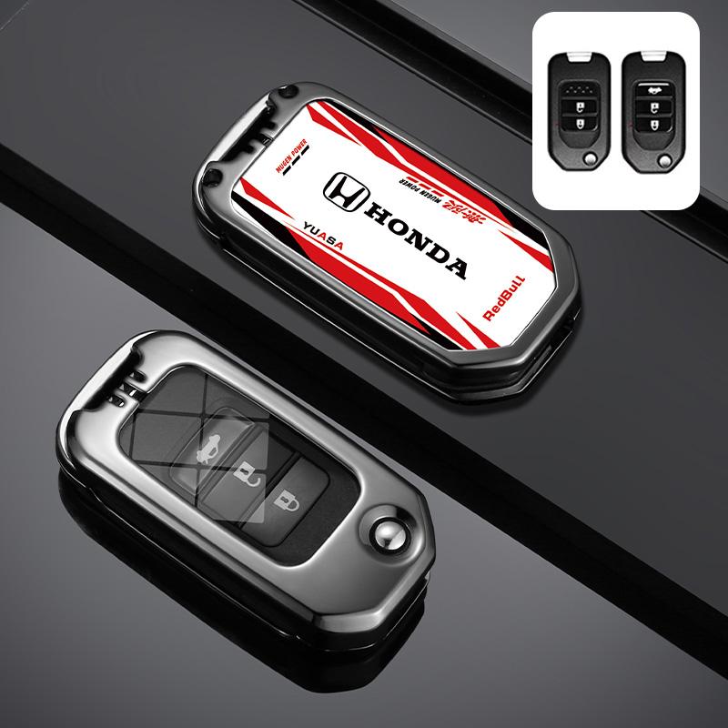 New Racing Style Car Remote Key Case Cover Keychain For Honda Civic HRV CRV XRV CR-V Crider Odyssey Pilot Fit Accord Accessories