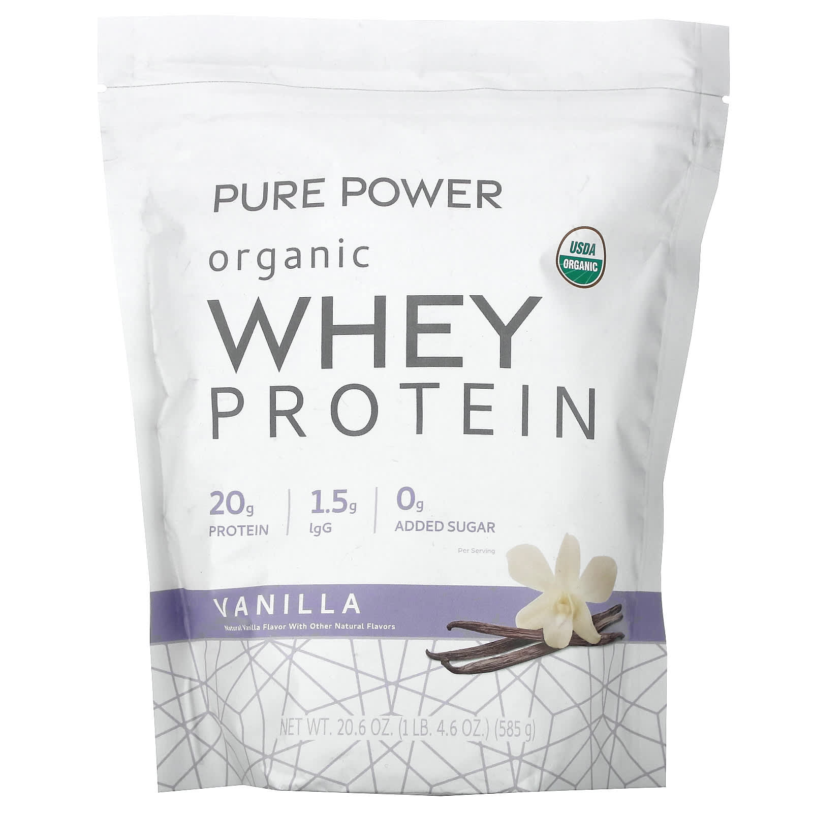 

Dr. Mercola, Pure Power, Organic Whey Protein, Vanilla, 1 lb 4.6 oz (585 g)