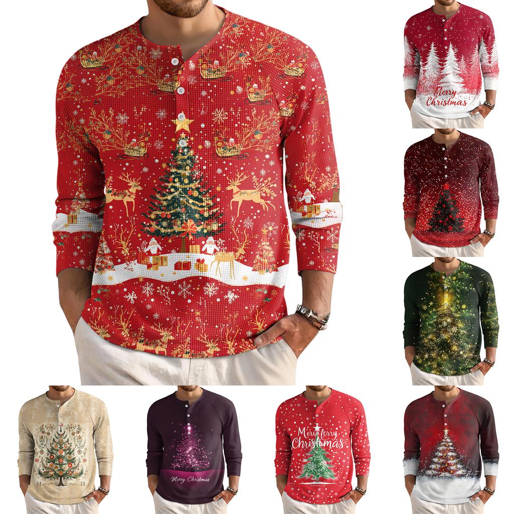 Men's Loose Casual Button Down Collar Long Sleeve Top