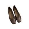 French Silver Retro Square Head Light Mouth Low Heel Single Shoes Women's Summer 2025 New with Skirt Versatile Mary Jane Shoes
