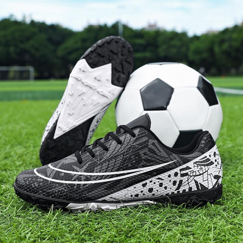 Football shoes men's and women's low-top blue and white porcelain broken nails Youth professional training sneakers Children's large-size sneakers
