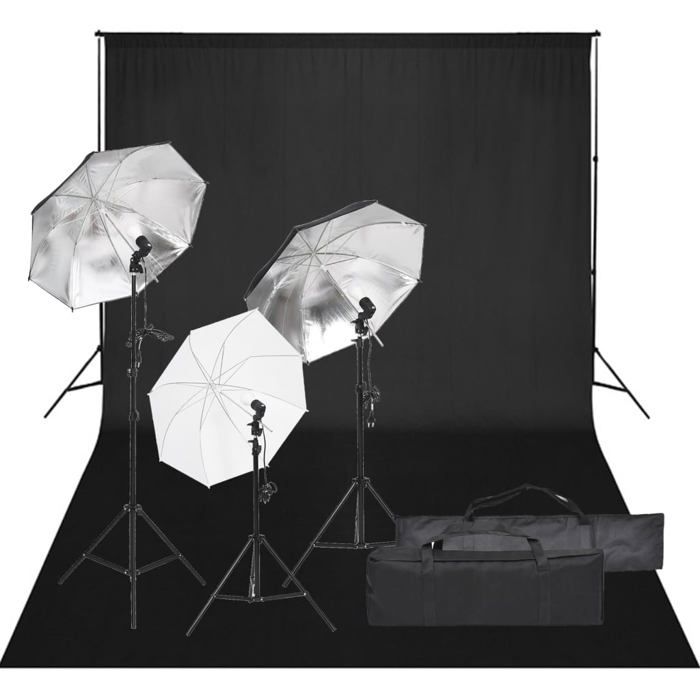 VidaXL Studio Photo Kit with Lighting and Backdrop Photography Light Background System Kit 3094708