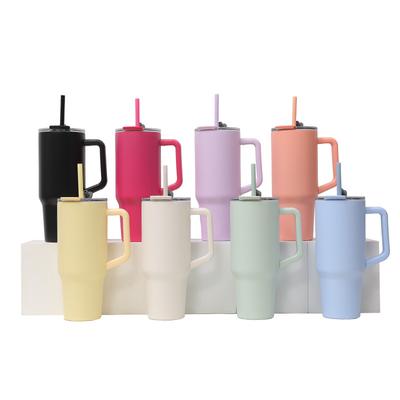 New Stainless Steel Handle Car Cup Double Drink Large Capacity High Value Convenient Thermos Cup
