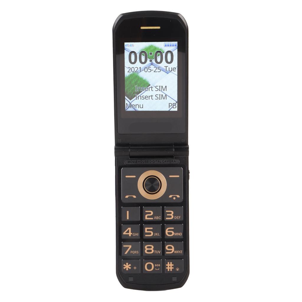 4G Senior Flip Phone with Big Button Clear Sound Flip Cell Phone for Elderly Dual Screen Display 4800mAh Battery SOS