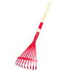 Kids Rake with Hardwood Handle Vibrant Color Head Lightweight Child Size Garden Lawn Rake for Leaves