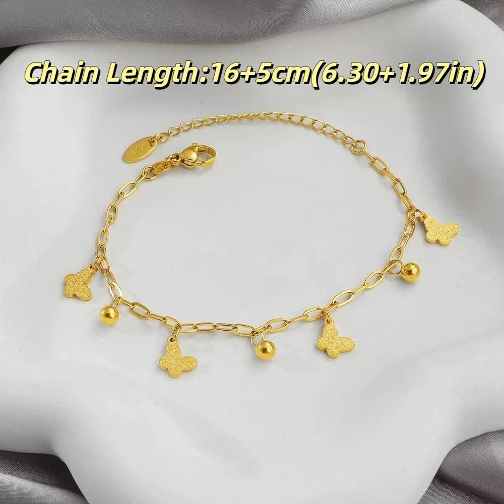 Gold Color Stainless Steel Bracelet Trendy Charm Bracelet New Wrist Chain  Jewelry Gifts