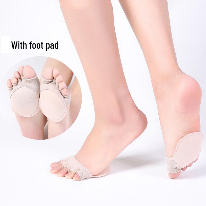 Damen Unsichtbare Atmungsaktive Fünf-Zehen-Halbsocken mit Schwamm-Polstern - Schweißabsorbierend, Niedrig geschnitten, Zehentrennung, Lässige Halbsocken.