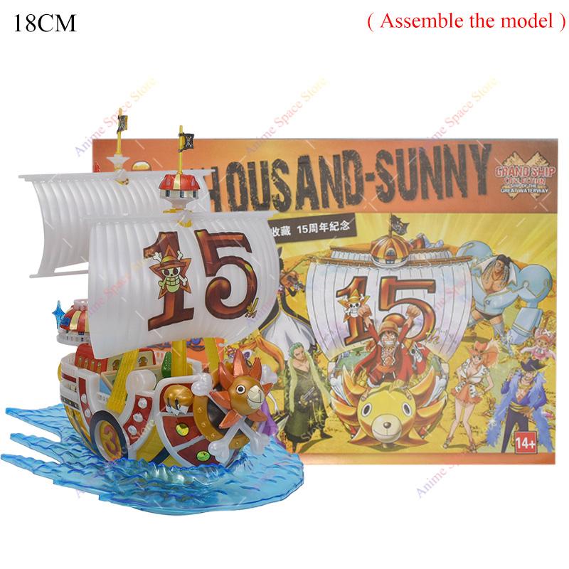 Anime One Piece Figure Luffy Thousand Sunny Going Merry Boat Pirate Ship Figurine Toys Action Figures Shanks Diy Assembly Model
