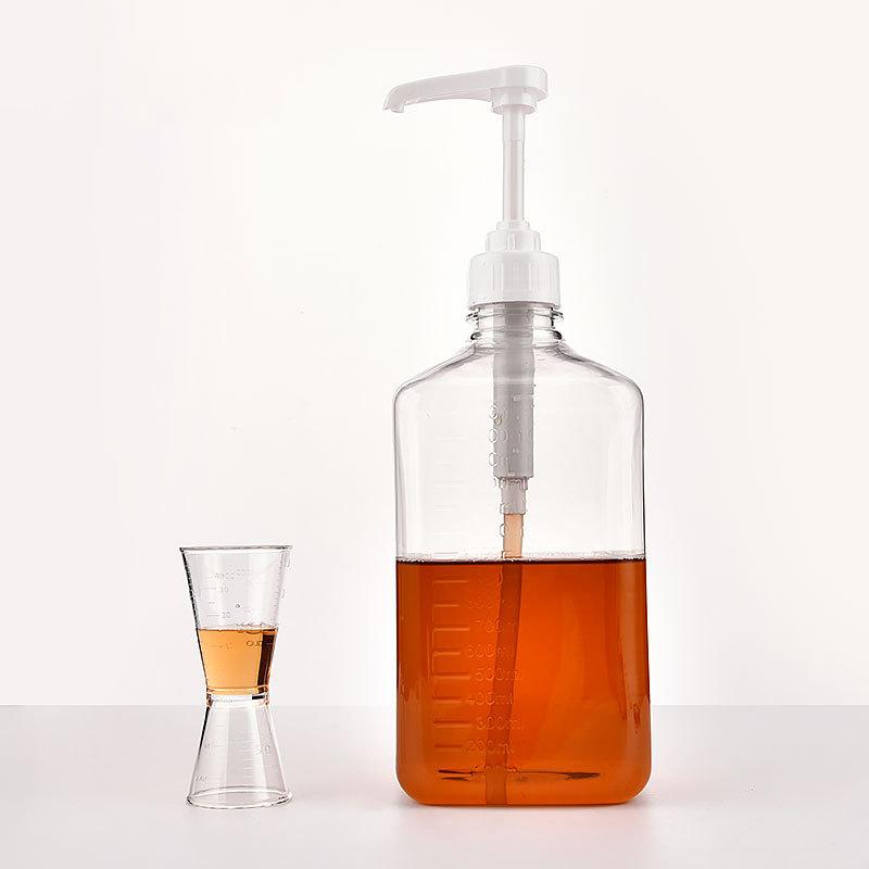 Home 1600Ml Liquid Dispenser With Scale Coffee Syrup Bee Drip Bottle With Hydraulic Pump Nozzle Head Kitchen Honey Jar Container