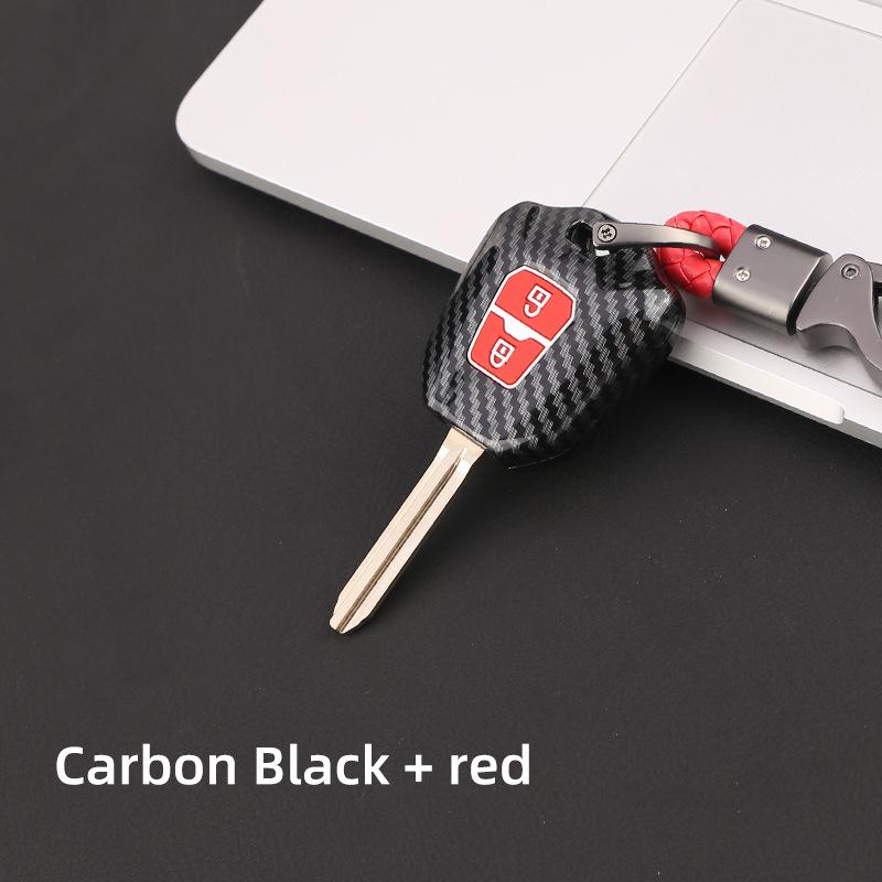 Abs Carbon Car Key Case Cover Shell Skin Holder Fob Bag Set For Isuzu D-Max Mux Truck Dmax 2 Buttons Keyless Protector