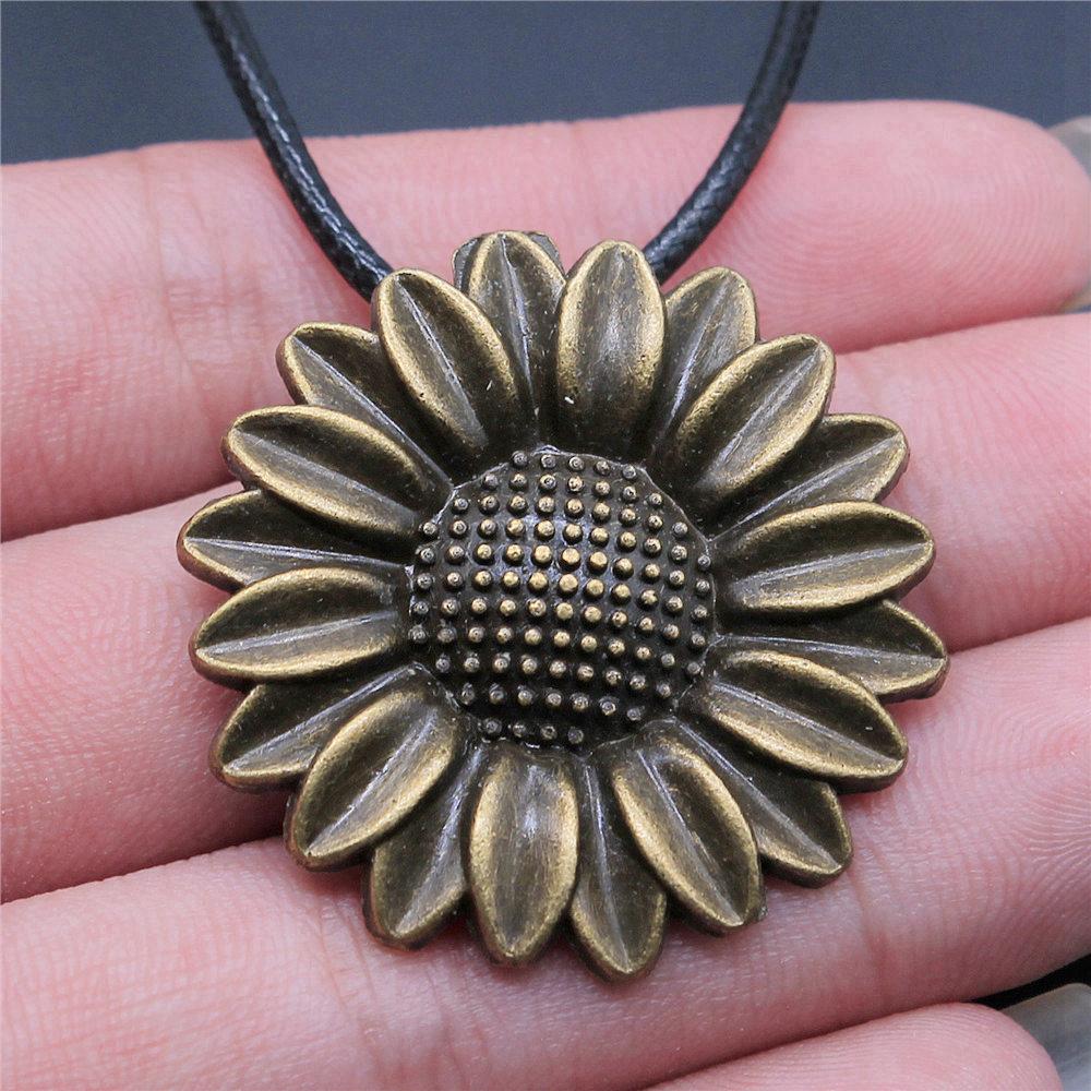 45cm Halskette Lederkette Großes Blatt Blume Kinderschmuck Materialien QN042