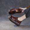 Johnature Genuine Leather Thick Soled Women's Shoes Round Toe Lightweight Retro Flat Platform Shoes