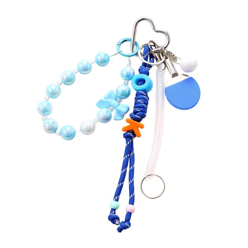 Table Tennis Racket Rope Pendant Decorative Hanging Chain Braided Rope Ornament Fashion Pendant Gift for Friend