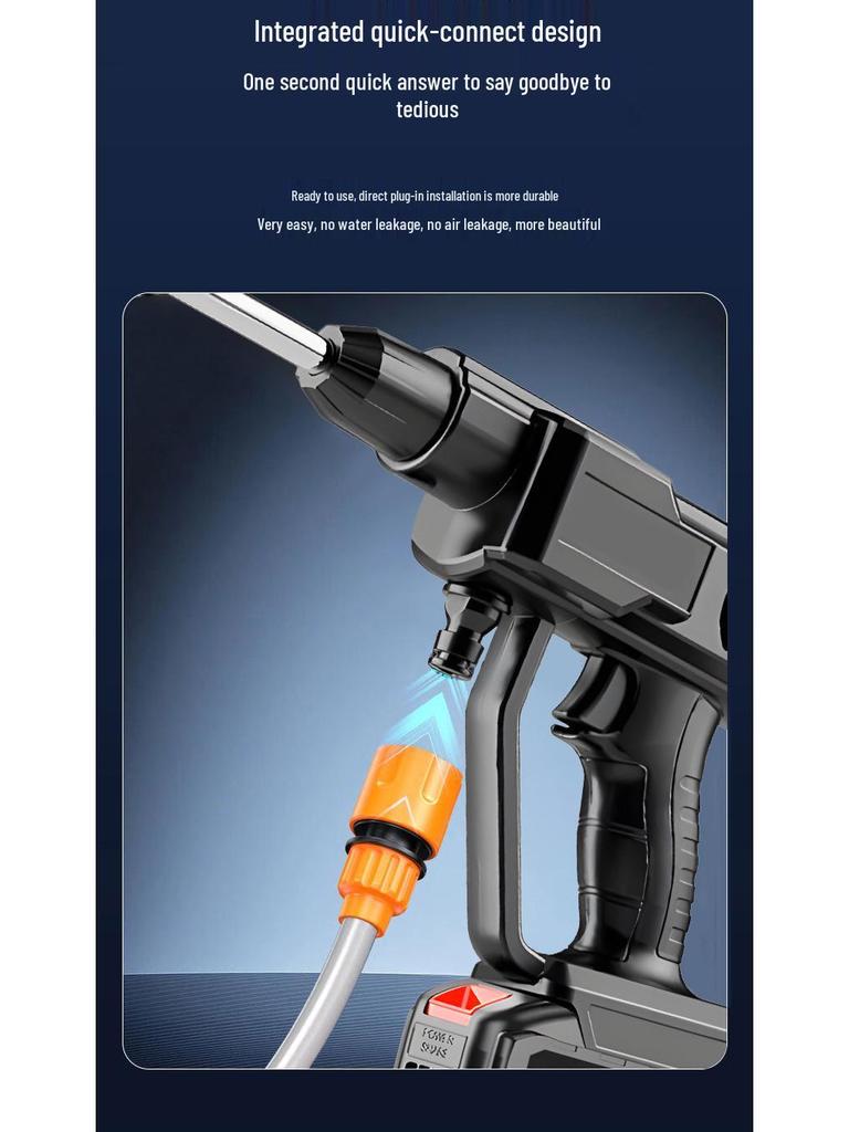Portable High-Pressure Cordless Car Washing Gun with Lithium Battery