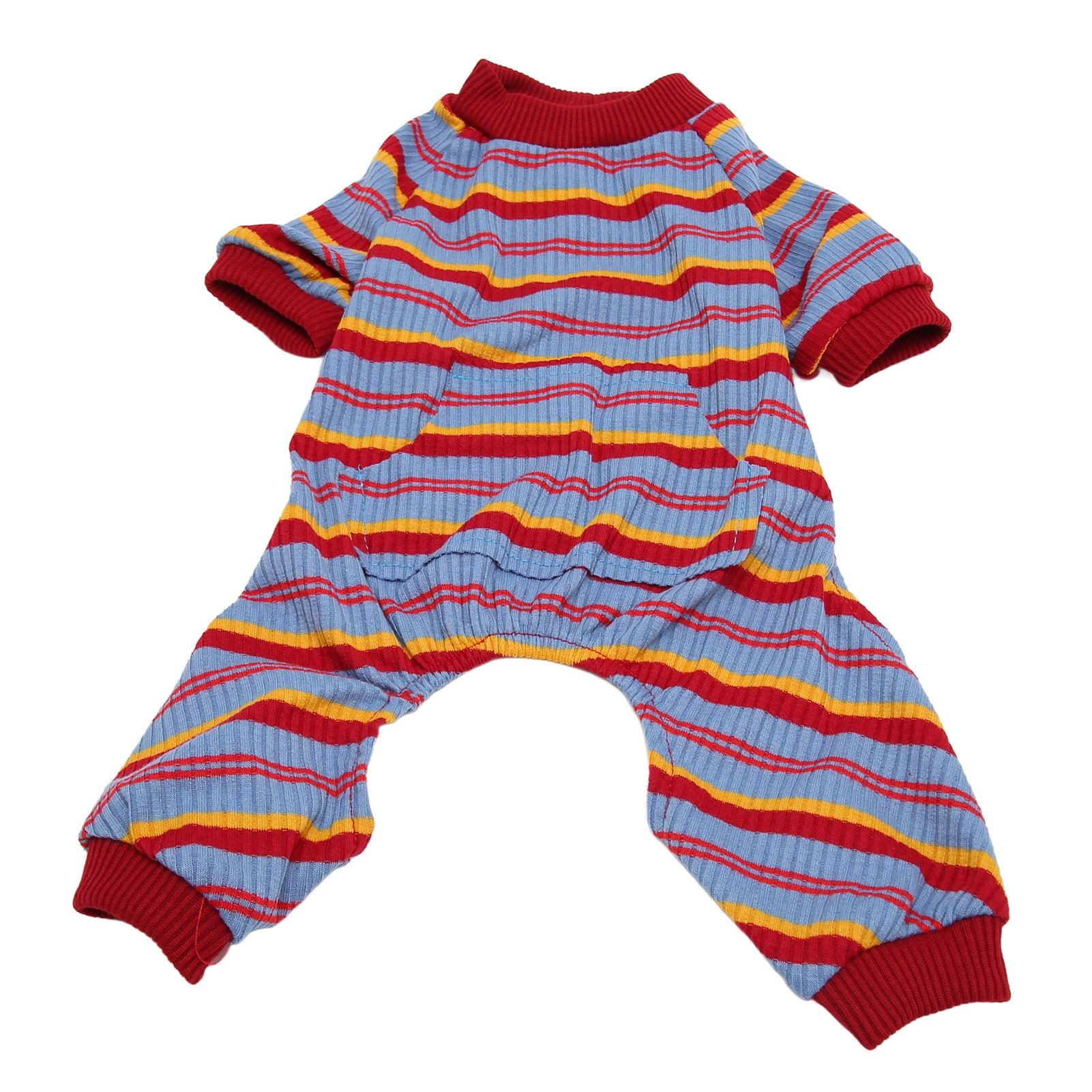 Полосатая пижама для собак весенняя стильная классическая мягкая дышащая пижама-боди на 4 лапы для маленьких и средних собак S S