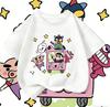 2026 Summer Comic Form Crayon Shinchan Image 100 Cotton Printed Oversize Casual Tshirt Adult Children Parentchild Top Y2k