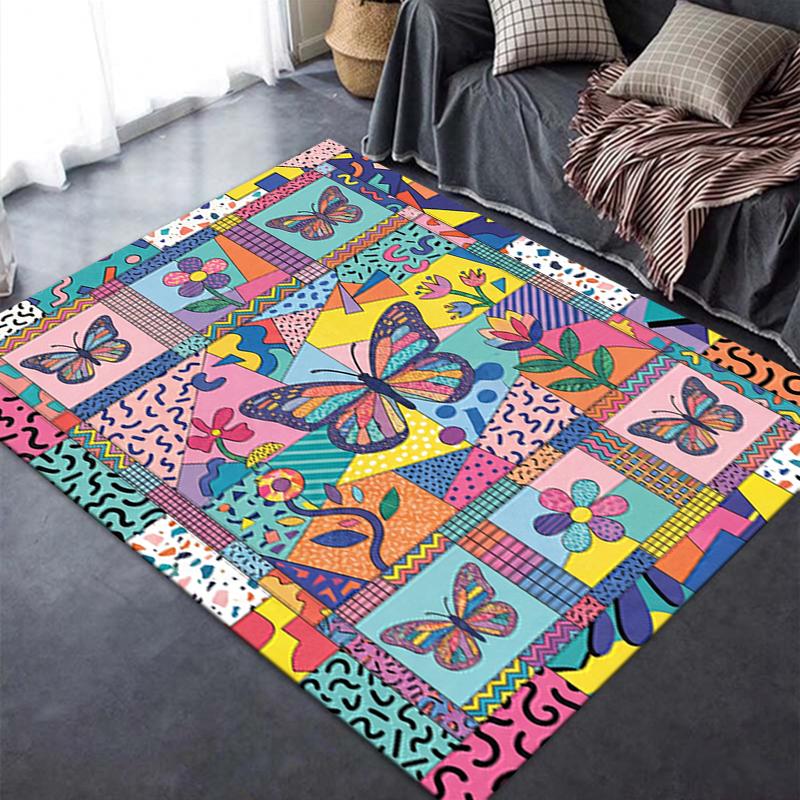 2025 New Butterfly Decoration Carpet Rug for Living Room Bedroom Home Sofa Decoration,Kids play Non-slip Floor Mat19