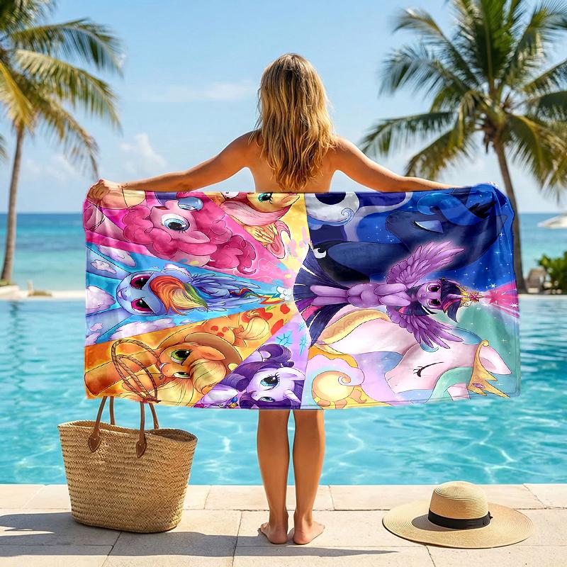 Little Pony Fashion Beach Towel: Ideal for Summer Adventures Soft, Absorbent and Quick Drying Suitable for Swimming and Bathing