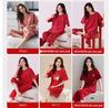 100% Cotton Women's Red Pajamas - Spring/Fall Wedding Year of the Rat Long Sleeve Plus Size Set