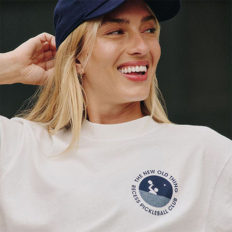 American vintage Sports Style Street Pickle Ball Playing Thin Cotton Casual round Neck Short sleeve T-shirt Women