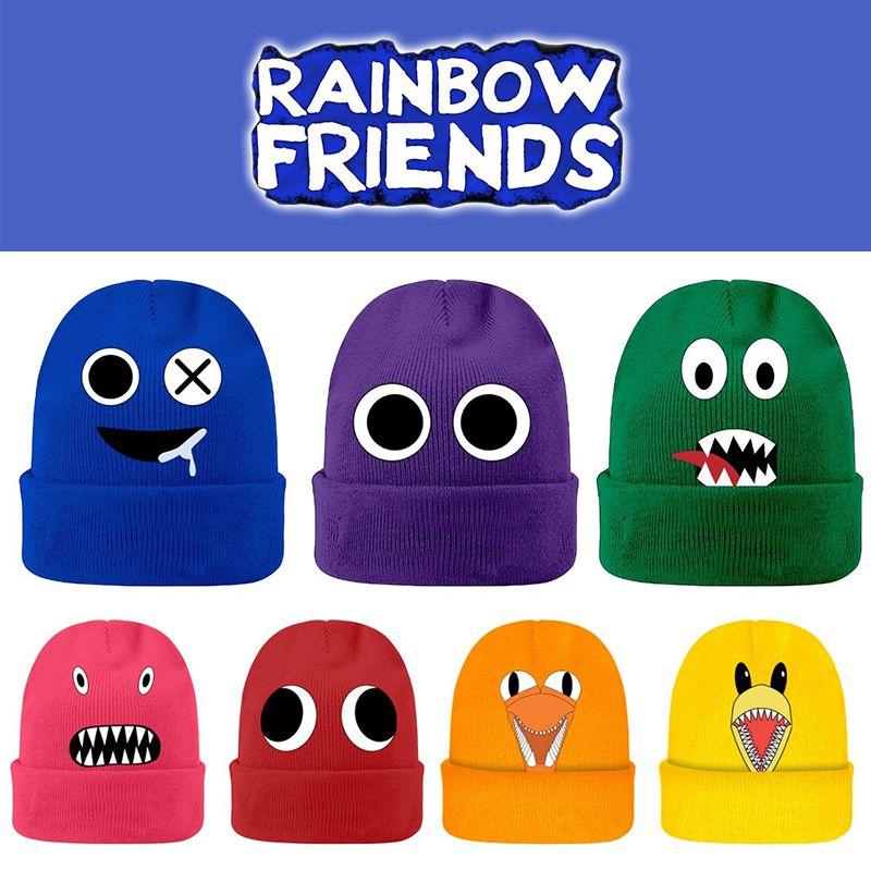 Friends Rainbow Roblox Knitted Cap Printed Elastic Hat Warm Kids Adult Xmas Gift