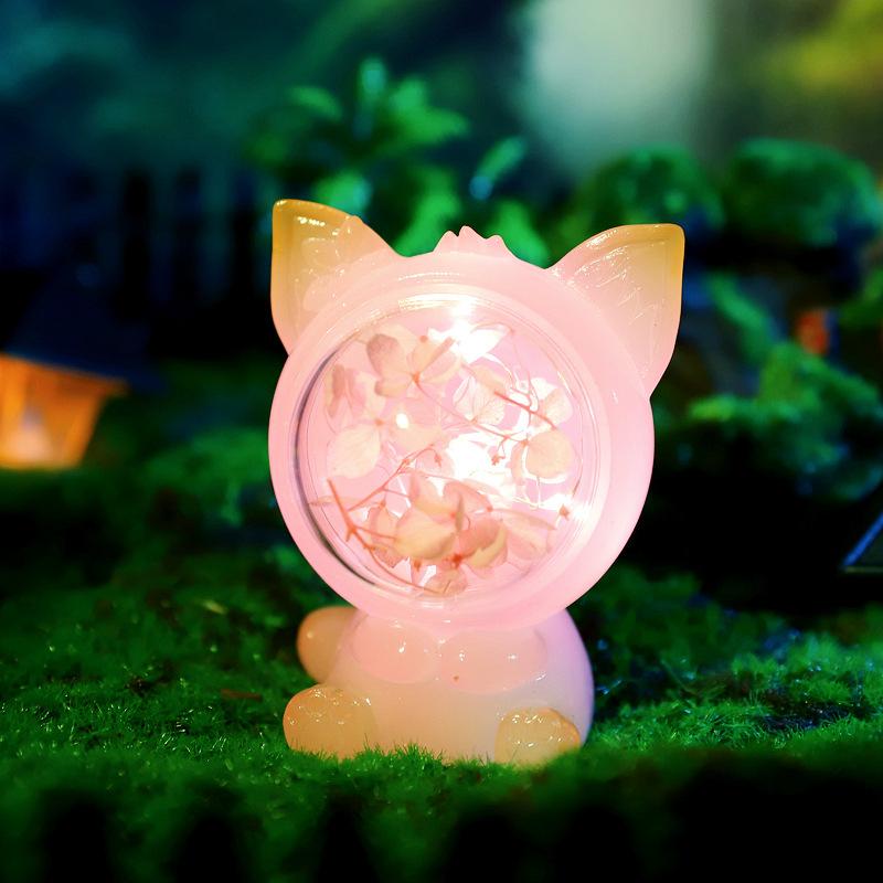 Unicorn Angel Wings Student Desk Pencil Holder Star Light Button Electric Cell