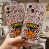 Phone case: 2D flat suitable for iPhone 18 17 16 15 14 13 Pro, transparent four corner protective case, pumpkin head, Christmas and Halloween gift