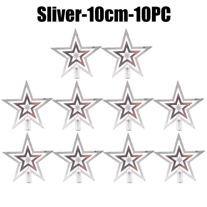 Weihnachts Pentagramm Stern Baumspitze Kunststoff Ornamente für Feierparty Neujahr Haus Dekorationen