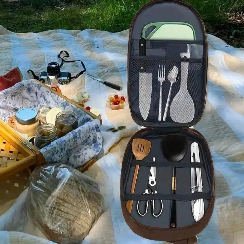 No Tableware Camping Cookware Bag Large Capacity Picnic Cooking Bag Kitchen Ware