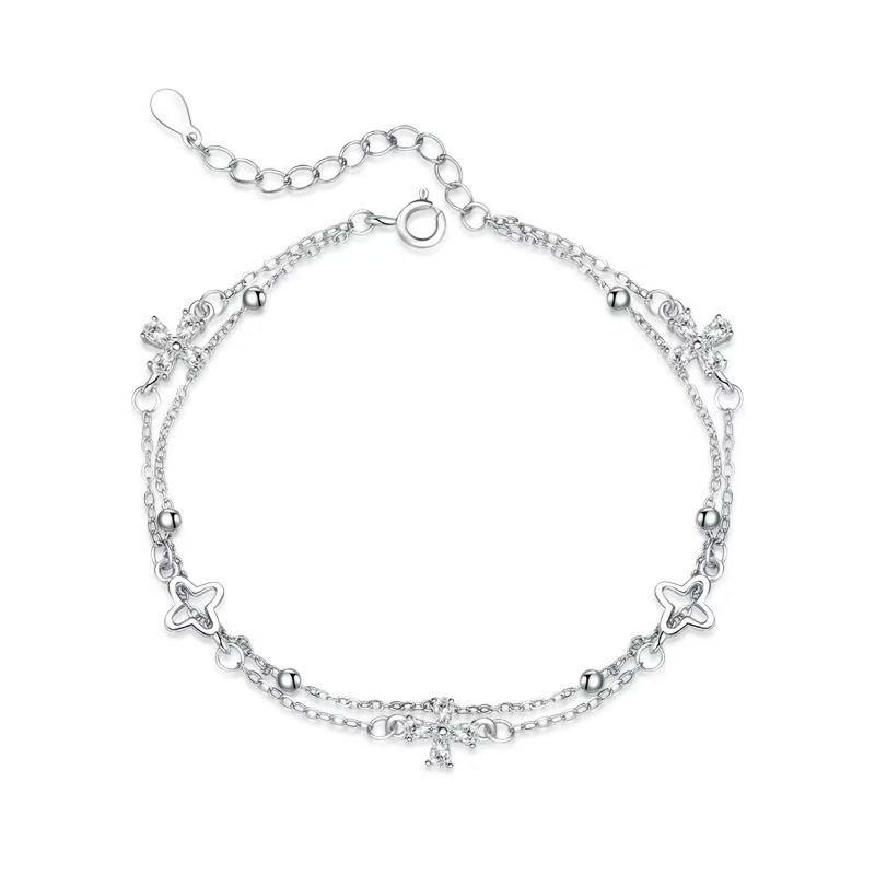 

Bracelet Women s New Sweet Temperament Double-layer Stacked Bracelet Girl Heart Ins Jewelry