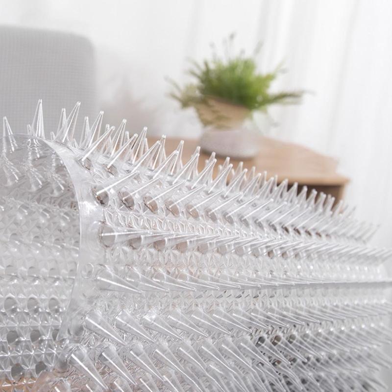 Cat Deterrent Mat with Spikes Clear Plastic Spikes Mat Keep Animal from Scratching Couch Indoor Outdoor Plant