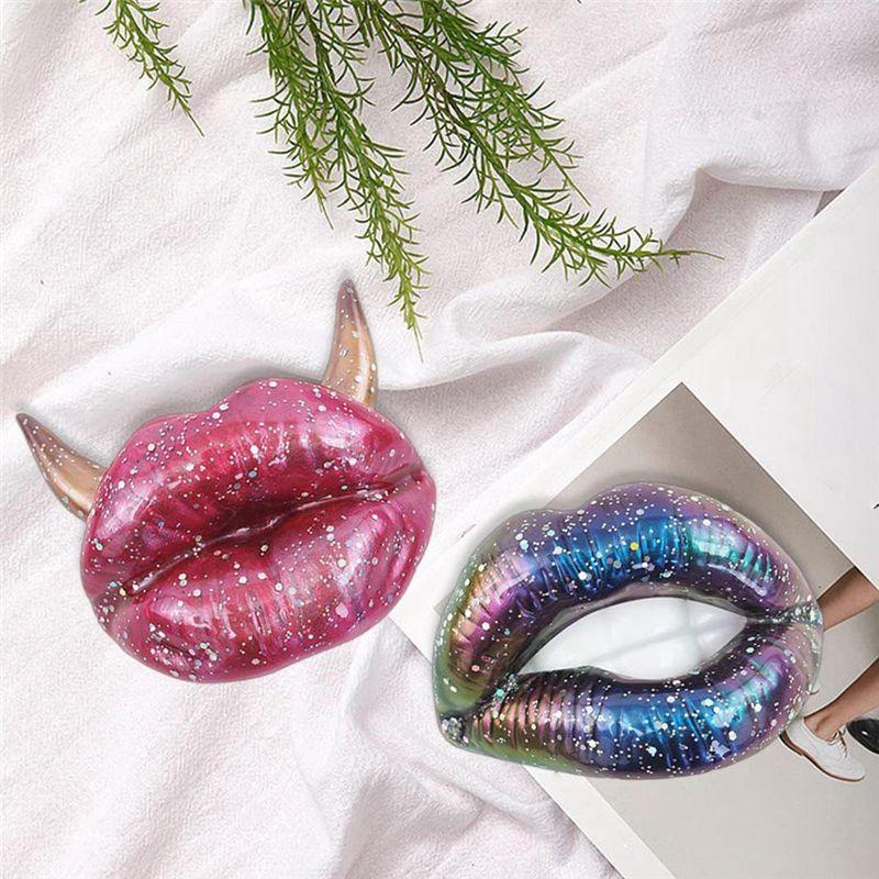 M-Modern-3 Piece Lips Resin Mold Resin Art Molds Ornament Silicone UV Epoxy Casting Molds B