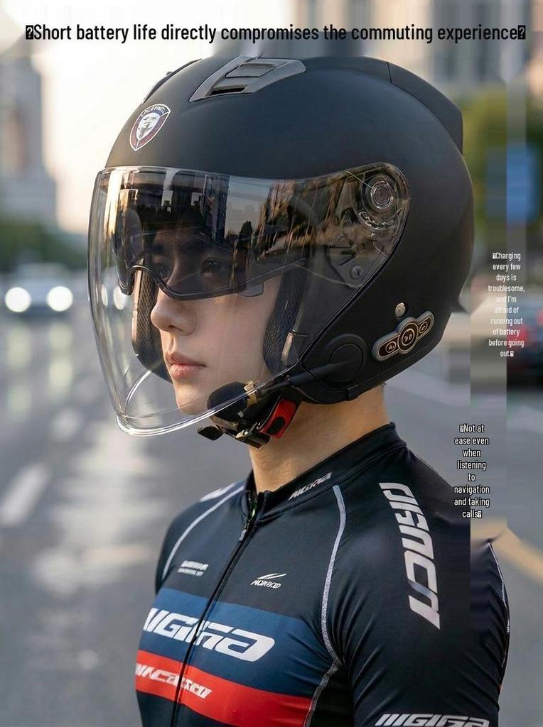Cool Ride Bao Lightweight Bluetooth Motorcycle Helmet with Double Visor, 3C Certification, Long Battery Life, and Excellent Sound Quality
