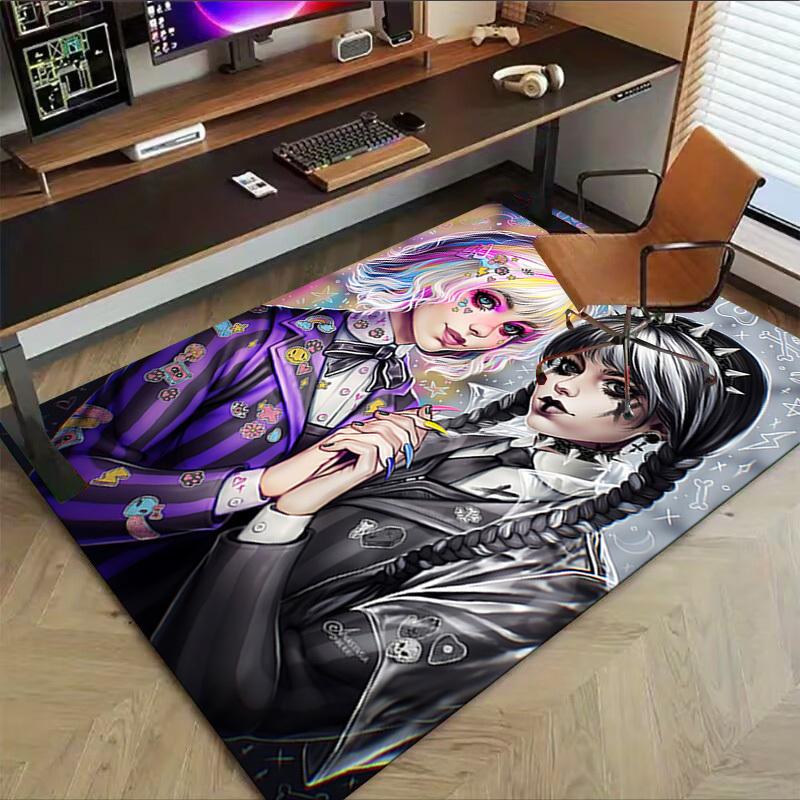 1PC Gothic Punk Extra Large Non Slip Floor carpet, Office, family, bedroom Large Area Rug Indoor Rugs, Vibrant Colors