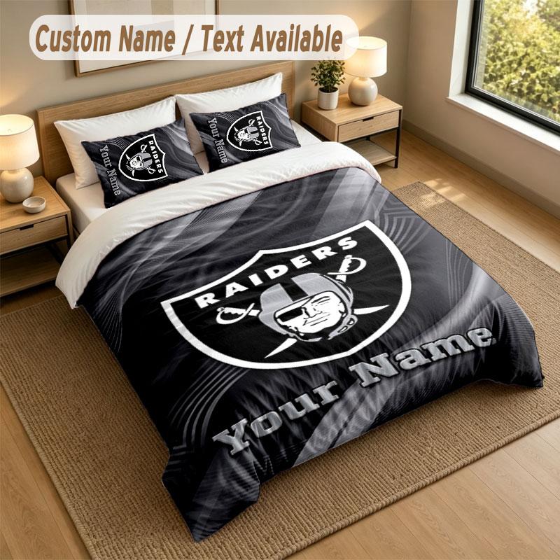 Bedding Set 1 Duvet Cover 2 Pillowcases Las Vegas Raiders Print Soft Bed Linen Bedroom Decor