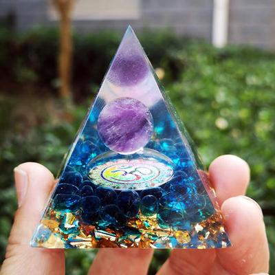 Elegant Pyramid Crystal Stone Epoxy Resin Tower Home Decoration