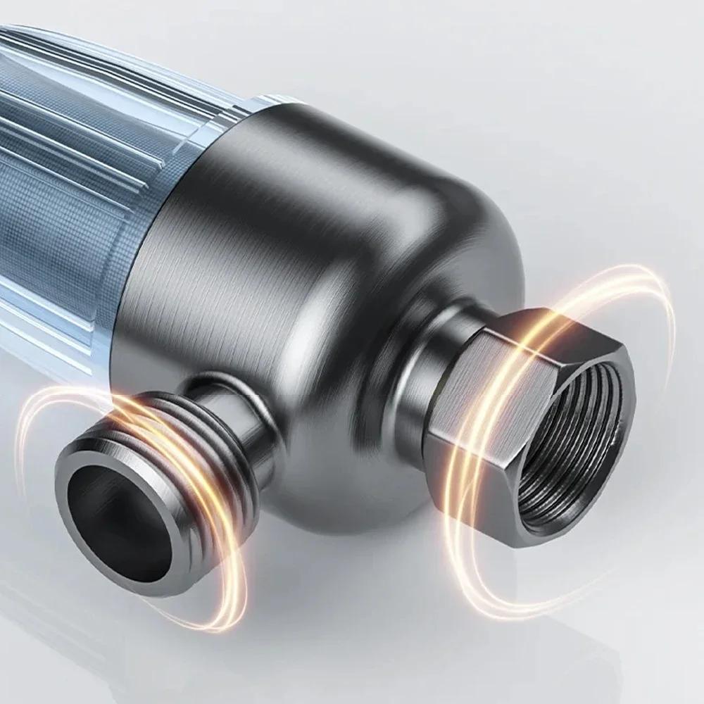 Modern Style Stainless Steel Water Heater Filter Cartridge Detachable Brass Front Prefilter Cleanable Filter Element  Bathroom