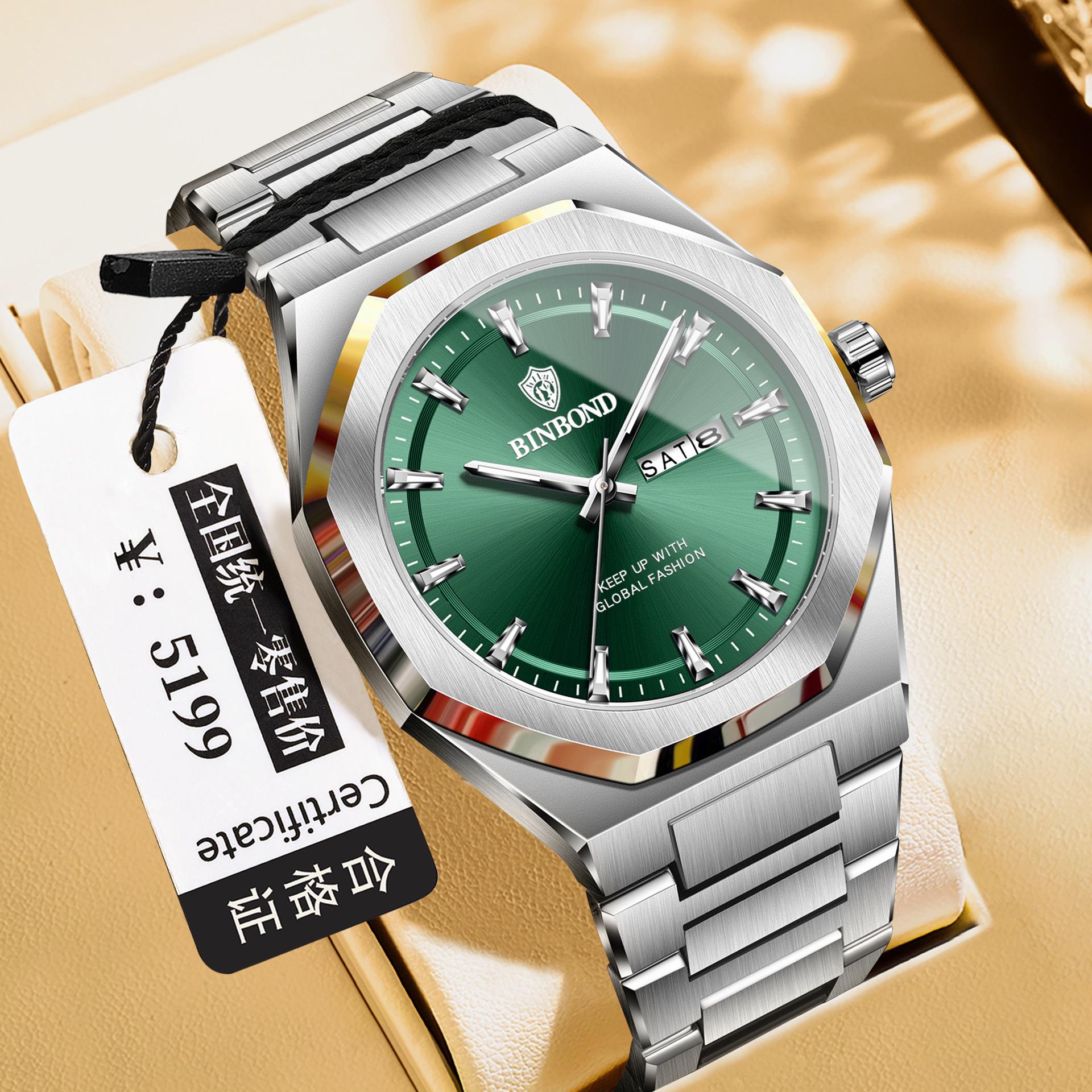 Genuine Brand Men s Luminous Double Calendar Casual Quartz Watch