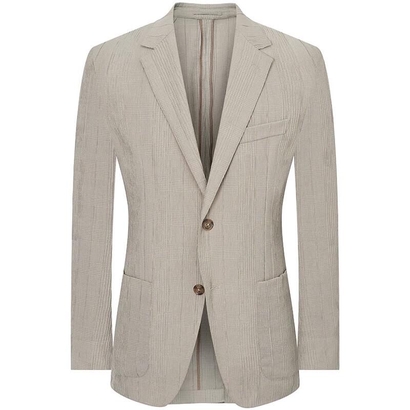 Baoxiniao Men's Plaid Jacquard Business Casual Blazer