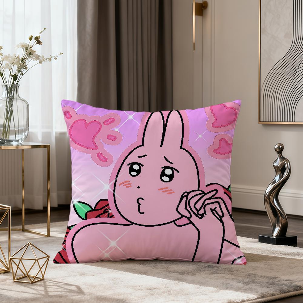 cartoon art funny pink bunny meme rabbit soft pillow cover for Sofa Home Living Room Decor Protective Covers hogar pillowcase