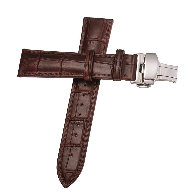 Oberste Schicht Rindsleder Echtes Leder Bambusmuster Uhrenarmband, 18-20mm