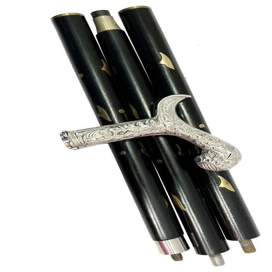 Poignée de Designer en Laiton Style Antique Vintage Canne Victorienne Bâton de Marche en Bois