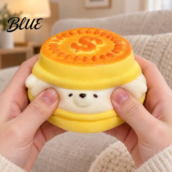 Hand Kneading Toys Food Shape Squeeze Toy Cute Smiling Toast Stress Relief Soft Slow Rebound Sensory Fidget Toy for Adults Anxiety Relief,