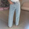 Pantalon en jean délavé grande taille pour femme Printemps/Automne Style étudiant Coupe ample Amincissant Pantalon Harem Pantalon Court Taille Haute