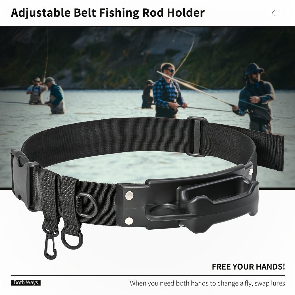 Adjustable Fishing Waist Belt With Rod Holder, Fishing Rod Belt For Fishing & Bank Fishing