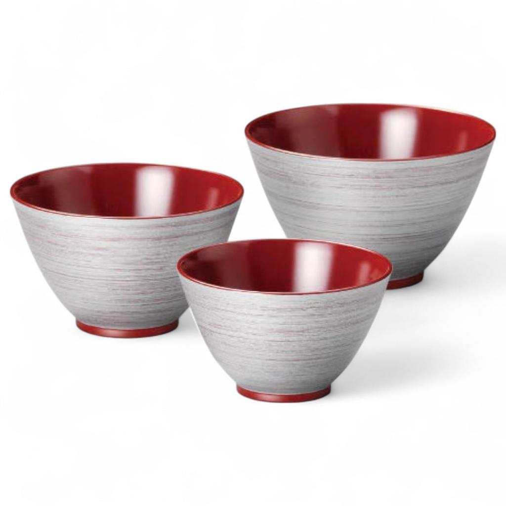 Bowl PET with Urethane Dishwasher and Microwave Made In Japan J-kitchens 3-Piece Set, (Resin)/ABS Coating, Safe, PID-530841,